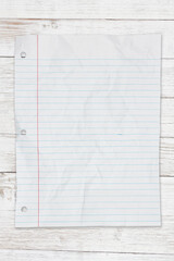 Wall Mural - Retro lined school crumpled paper background