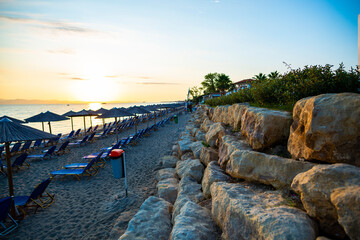 Wall Mural - Beautiful landscape at the sunset near the sea