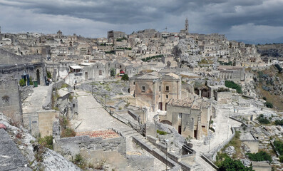 Aerial view of the historic center of Matera