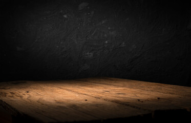 background of barrel and worn old table of wood