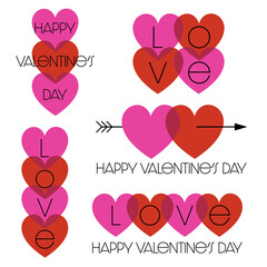 Sticker - red pink mod happy valentines day heart graphics