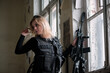 © Dmitriy - Special agent girl with a rifle concept.