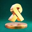 Ribbon icon. Fortuna Gold Ribbon symbol on golden podium.