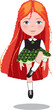 Young red-headed girl performs a traditional Irish stepdance