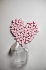 Poster - Marshmallows in the shape of a heart for Valentine's Day