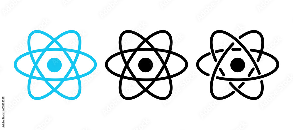 Atom icon symbol. React Vector illustration Stock Vector | Adobe Stock