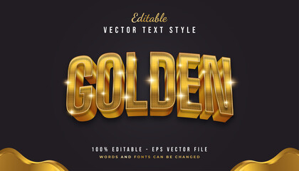 Luxury 3d Golden Text Style Effect. Editable Text Effect