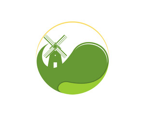 Sticker - Farm yard and windmill with circle shape