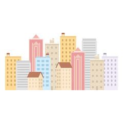 Sticker - buildings on a white background