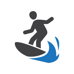 Wall Mural - Surfer vector icon on white background