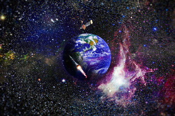 Wall Mural - planets, stars and galaxies in outer space showing the beauty of space exploration. elements furnish
