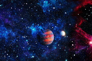 Wall Mural - planets, stars and galaxies in outer space showing the beauty of space exploration. elements furnish