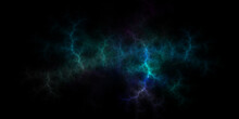 Universe Filled With Stars, Nebula And Galaxy. Panoramic Abstract Fractal Wallpaper Of Colorful Cosmos With Stardust. 3D Rendering Starry Night Background. Digital Fractal Art.