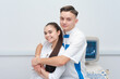© salomonus_ - Portrait of a young doctors. Young girl and man in medical uniform. Medical students