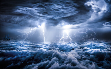 storm over the sea weather