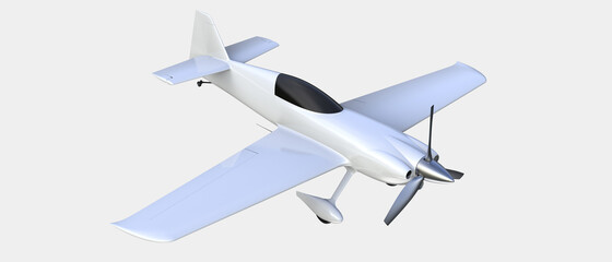 Aerobatic plane isolated on background. Extreme airplane. 3d rendering - illustration