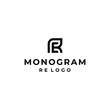 RE initials logo vector monogram modern simple combination concepts