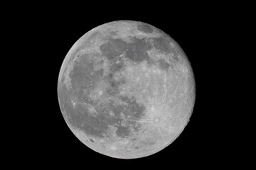 Wall Mural - Full moon stack dark night sky. The full moon is lunar phase when It appears fully illuminated from Earth's perspective. It occurs when Earth is located between Sun and Moon appears as a circular disk