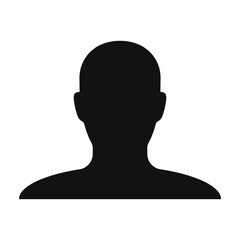 human head shape vector icon. person profile silhouette sign. anonymous face user symbol. avatar por