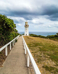 Canvas Print - The path is fenced with a railing