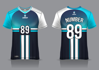 Soccer jersey design template, uniform front and back view 