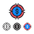 © Iftachul - Business Target icon with 4 different styles. Filled, outline, glyph and line colored.