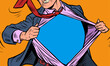 Superhero businessman tearing the suit