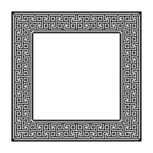 Square Geometric Frame. Antic Greek Style. 