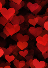 Red Hearts Background, Valentine Background With Hearts.