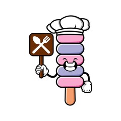 Wall Mural - cute ice cream cartoon mascot character