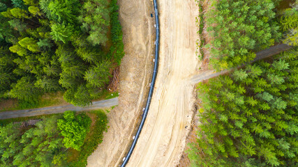 construction site of antelope gas pipeline. one part of nord stream 2 pipeline from russia to europe