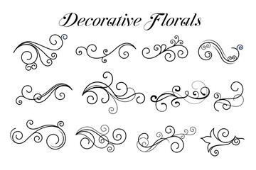 Wall Mural - decorative swirl floral ornaments collection