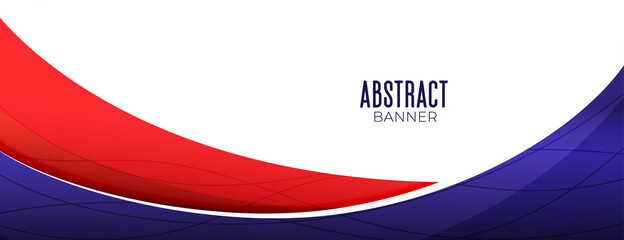 Sticker - wavy abstract business banner in red and purple color