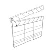 © newb1 - Movie clapper board. Film cinema concept. Wireframe low poly mesh vector illustration