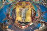 Fototapeta  - Church of the Resurrection  in St. Petersburg. The mosaics in th