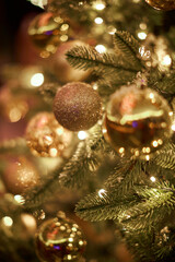 a close up of a christmas tree