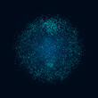 Blue sphere consisting of particles. Modern wireframe elements. Technology grid sphere. Vector illustration.