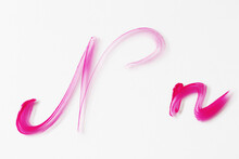 Brush Painted Pink "N" Watercolour Letter