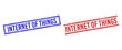 © Tensor Designs - INTERNET OF THINGS stamp seal imprints with grunge style. Vectors designed with double lines, in blue and red versions. Label placed inside double rectangle frame and parallel lines.