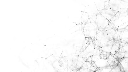 Wall Mural - black and white background with connecting triangulars, dots and lines. futuristic polygonal backgro