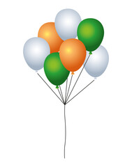 Poster - balloons helium floating with ireland flag colors