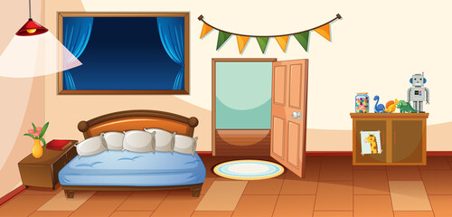 Wall Mural - bedroom interior with furniture