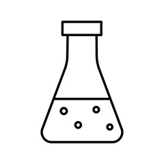 Poster - medical flask tube test laboratory line icon