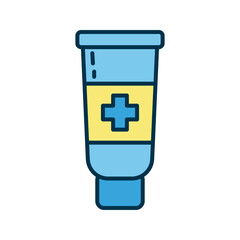 Sticker - medical cream tube flat style icon