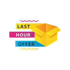 Canvas Print - last hour offer sale countdown lettering with box carton