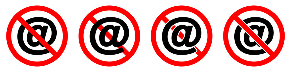 Wall Mural - email ban icon. email is prohibited. stop email icon.
