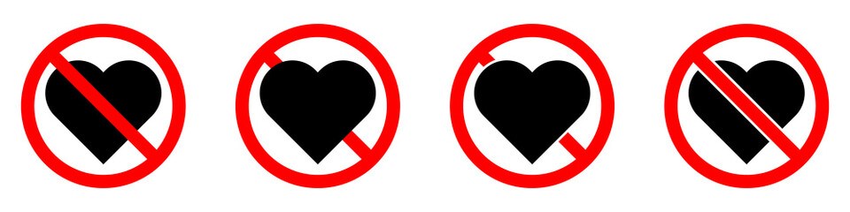 Wall Mural - love is prohibited. stop heart icon. vector illustration.