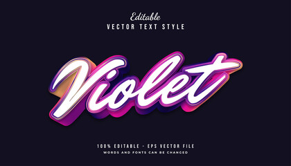 Wall Mural - violet text style effect with colorful gradient composition. editable text style effect