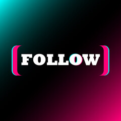Wall Mural - New button design. Button to follow. Blog in the colors of a popular social network. User interface, ui. Social media concept. Vector illustration