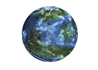 Wall Mural - terraformed habitable fiction mars planet of solar system in outer space isolated on white. life on 